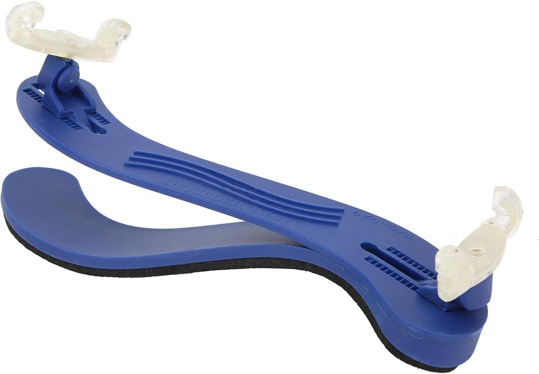 Violin Shoulder Rest Plastic Rubber Adjustable Comfortable Foam Pad Violin Instrument Accessory for 4/4 and 3/4 Violins(Sky Blue)