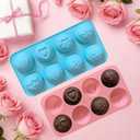 2PCS Valentine Chocolate Molds Round Heart Silicone Mold Non-Stick Love Rose Silicone Chocolate Bomb Molds for Baking Chocolate,Mini Cakes,Candy,Gummy, Ice Cubes
