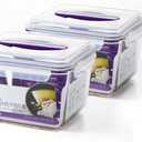 GLASSLOCK 125 Oz Glass Food Storage set of 2 Large Capacity, Airtight & Leak-Proof, BPA Free Lid with Carry Handle, Microwave, Dishwasher, Fridge & Freezer Safe, Marinating, Sauce, Fruit Storage
