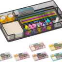 Desk Drawer Organizer Tray, Office Drawer Organizer, Workspace Organizers, Suitable for Tools, Pencils, Office Supplies Storage (Black)