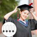 4pcs Graduation Cap Photo Charm, Tassel Picture Charm Memorial Photo Pendant Graduation Cap Tassel for Caps Formal Ceremony (Black)