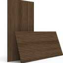 4-Piece Wood Slat Wall Panel for Interior Wall Decor Noise Cancelling 47.2" x 23.6" Peel and Stick Acoustic Decorative 3D Sound Absorbing Wall Paneling, Walnut