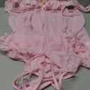 Avidlove Women's 2 Piece Mesh Sheer Floral Lace Babydoll Slip Dress Nightgowns and Thong Lingerie Set (Medium, Pink)