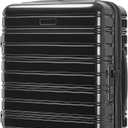 LARVENDER Carry On Luggage 22x14x9 Airline Approved, 20 Inch Expandable PC+ABS Hardside Suitcase Carry On Luggage with Spinner Wheels TSA Lock for Women Men (Black)