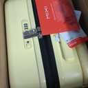 mixi Large Capacity Expandable Carry On Luggage Airline Approved 20'' Lightweight Luggage Wide Handle PC Hardshell Suitcases with Spinner Wheels & TSA Lock, Lark Yellow