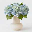 ZYTUYO 20" 4PCS Artificial Light Blue Hydrangea Flowers Large Faux Latex Real Touch Fake Hydrangeas Silk Bouquet with Leaves Stems for Family Table Office Wedding Party Arrangements