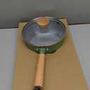 ROCKURWOK Ceramic Nonstick Sauce Pan with Lid, 1.5 Qt Small Pots for Cooking, Small Pot Wooden Handle for Cool Touch, Non Toxic & Pfas-Free Saucepan, Universal Base(Gas, Electric & Induction), Green