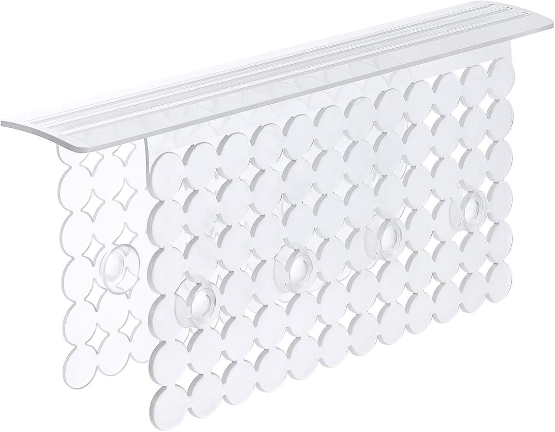 Bligli Plastic Sink Saddle, Sink Divider Mat with Strong Suction Cups, Kitchen Divided Sink Protector Mat for Glassware Dishes, Easy to Clean and No Smell, 9.5" x 12", Clear