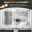 Hivone 60X36 LED Bathroom Mirror with Lights, Anti-Fog, Dimmable, Backlit + Front Lit, Smart Bathroom Vanity Mirror, Memory Function, Shatterproof, Tempered Glass (Horizontal/Vertical)