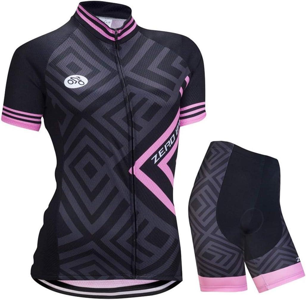 ZEROBIKE Women's Short Sleeve Cycling Jersey Jacket Cycling Shirt Quick Dry Breathable Mountain Clothing Bike Top (L)