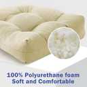 IPYNBAP Outdoor Chair Cushions Set of 2, Patio Chair Cushions with Ties, 19x19+5 Tufted Outdoor Seat Cushions, Waterproof Patio Furniture Cushions, Outdoor Dining Chair Pads, Beige, 19*19+5/2pcs