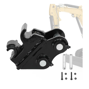 Mini Excavator Quick Coupler, Quick Change Hitch,Backhoe Attachment, Quick-Hook Coupler for 0.6-1.5-ton mini-excavators, Span:90 mm/3.54 in, Bore: 25mm/0.98in, Center Wheelbase: 90mm/3.54in