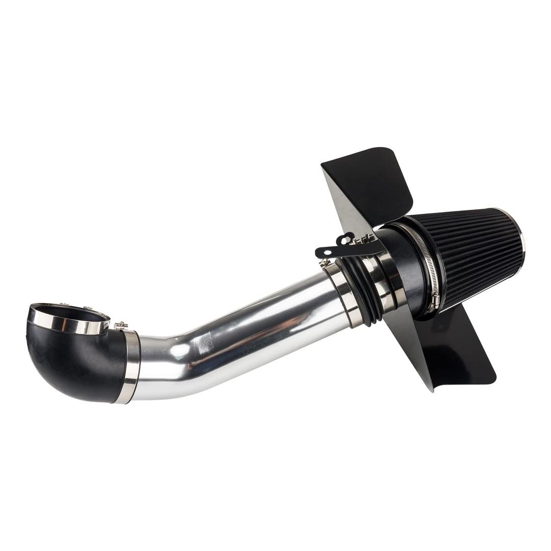 PHILTOP Cold Air Intake System Aluminum Polished High Flow Replacement Compatible with 2007-2008 Cadillaaac Escalade 6.2L V8, High Permance Compatible with Filters