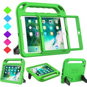 BMOUO Kids Case for iPad 6th/5th Generation (iPad 9.7-inch, 2017/2018), iPad 9.7/Air 2 Casee with Screen Protector, Shockproof Handle Stand iPad 6th 5th Generation Case for Kids, Green