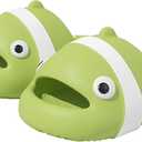 Jerzmy Clown Fish Cute Slides for Kids Toddler, Cushioned Boys Girls Sandals, Funny Animal Comfy House Slippers Non Slip Beach Shower Shoes for Indoor Outdoor Pool Garden (Green)