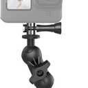 Universal Kayak Action Camera Mount 360 Degree Adjustable Kayak Rail Track Camera Holder Compatible with GoPro Three-Prong Mounts