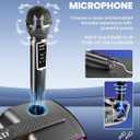 Bluetooth Karaoke Machine for Adults & Kids, 80W Portable Speaker with 2 Wireless Microphones, Echo Adjustment, Support USB/AUX/TF Card, for Outdoor/Indoor Gathering Gifts