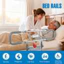 Bed Rails for Elderly Adults Safety with Motion Light & Storage Pouch - Bed Assist Rails for Seniors, Surgery Patients & Handicap, Fit King Queen Full Twin Bed