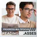SKYOAK 2 Pack Ultralight Progressive Multifocus Reading Glasses for Men, Executive TR90 Computer Readers Spring Hinge Blue Light Blocking, Near-Mid Vision Multifocal Eyeglasses UV400 Protection, +1.5