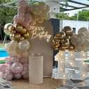 Pink Balloons, 113Pcs Different Sizes Boho Blush Pink Balloon Arch Garland Kit 18/12/10/5 Inch, Dusty Retro Vintage Rose Latex Helium Balloon for Birthday Boho Baby Shower Wedding Party Decorations