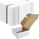 7x7x3 Inches White Shipping Boxes Set of 25Cardboard Boxes Recyclable Corrugated Boxes Mailers for Small Business, Transporting, Packaging Storage Boxes and Craft Gifts Giving Products Box