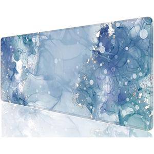 Desk Mat, 32" x 12" XXL Extended Large Gaming Mouse Pad, Desktop Decor Desk Pad, Cute Men Women Office Supplies and Accessories, XL Mouse Mat for Laptop & Keyboard, Blue Ink Painting