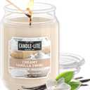 Candle-lite Fall Scented Candles, Creamy Vanilla Swirl, 18 oz Jar, Proudly Poured in The USA, Aromatherapy Candle, Single-Wick with 110 Hours of Burn Time, Perfect for Creating a Relaxing Ambiance