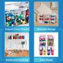 Sorbus 6-Piece Art Supply Storage Organizer Stackable Craft Storage with Hinged Lids Art, Yarn, Ribbon, Bead Organizers