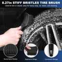 Car Wheel & Tire Brush Set, Wheel Cleaner Brush, Soft & Stiff Bristle Cleaning Brush, Wheel Brushes for Cleaning Wheels, Rim Brush for Car Body Exterior Surface, Carpet, Truck, SUV, RV, Motorcycle