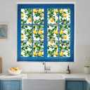 SOMWISE Frosted Glass Window Privacy Film with Tools, Heat Blocking, Anti-UV, Anti-Glare, Static Cling, Decor for Home Bathroom Door, Renter Friendly, Removable, Reusable, Yellow 23.5Inchx78.5Inch