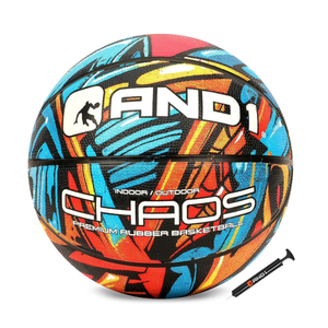 AND1 Chaos Basketball: Size 7 (29.5") Rubber, Deep Channel, Made for Indoor Outdoor Basketball Games