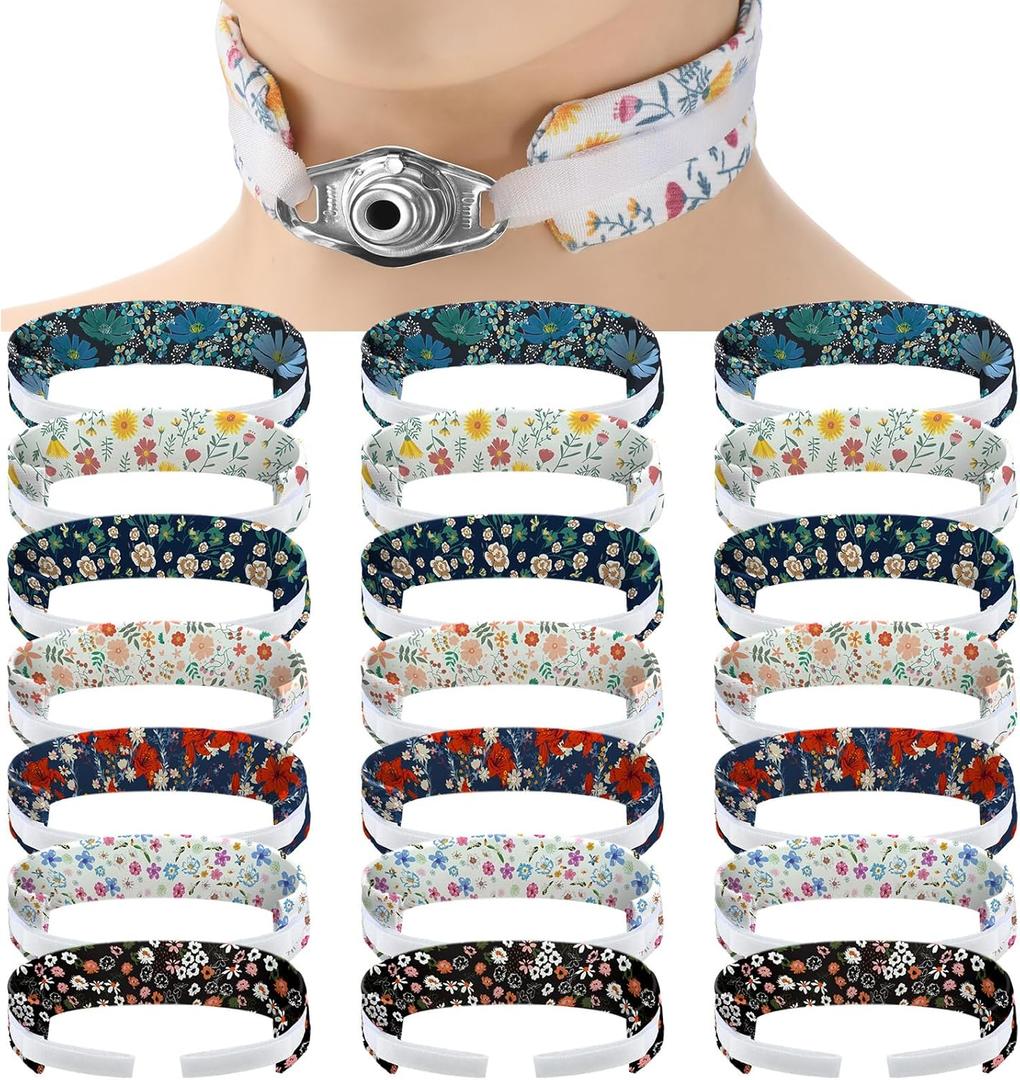 Geiserailie 21 Pcs Tracheostomy Tube Holder Adjustable Tracheostomy Supplies Tube Holder Soft Reusable Tracheostomy Care Kits for Men and Women, One Size Fits Most People