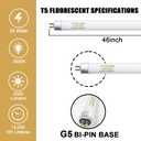 T5 28 Watts Fluorescent Light Bulb, 46 Inch T5 Fluoerscent Tube Compatible with Philips F28T5/835/ALTO, Sylvania FP28/835/ECO, 3000K Soft White Mini Bi-Pin Base G5, 2800 Lumens CRI 85 25 Pack