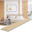 WPC Slat Wall Paneling, Modern Accent 3D Wall Panels, 8-Piece 94.5" x 6.3" TV Wall Panel, Bedroom, Living Room, Oak