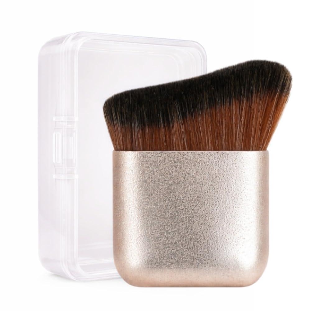 Self Tanner & Bronzer Brush with Travel Case – Large Kabuki Body Makeup Brush for Face & Body, Ultra Soft Vegan Kabuki Foundation Makeup Brush for Liquid, Cream & Powder Applicator