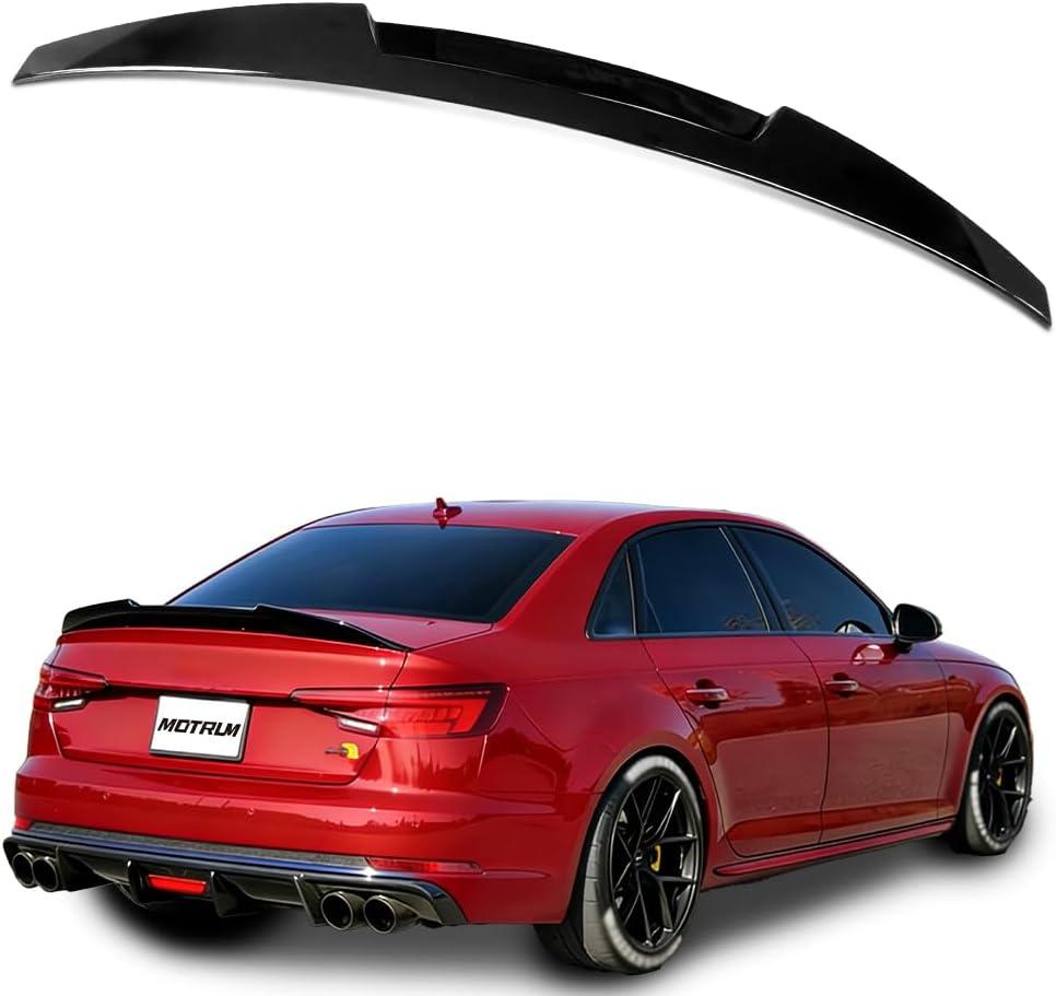 ABS Rear Spoiler Wings Compatible with Au-di A4 S4 B9 2017 2018 2019 2020 2021 2022 2023 2024 2025, [Glossy Black Style] Rear Trunk Spoiler Lip Tail Wing Rear Trunk Lid