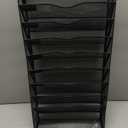 10-Tier Hanging Wall File Organizer Wall Mounted File Holder Document Wall Organizer for Office Organization and School Storage (No Assembly Required) (10 Tier Black)