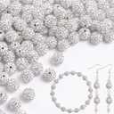 Rhinestone Beads for Jewelry Making, Disco Ball Beads for Bracelets, Fashion Accessories Friendship Bracelet Making Earring Supplies DIY Keychain Parts Necklaces Rhinestone Clay