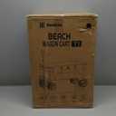 Navatiee Big Wheels Collapsible Wagon Cart Foldable, Heavy Duty Beach Wagon with Silent All-Terrain Wheels, Folding Utility Grocery Cart with Side Pocket and Brakes for Camping Garden Sports, Black