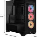 CORSAIR 3500X LX RGB Link Panoramic Mid-Tower PC Case 3X Pre-Installed Fans, High Airflow, Spacious Interior, GPU Anti-Sag, Reverse Connection Motherboard Compatible Black