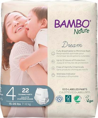 Bambo Nature Premium Eco-Friendly Training Pants, Size 4 (15-31 Lbs), 22 Count 5 Pack