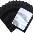 Boao 100 Pieces Resealable Foil Food Storage Bags with Clear Window Coffee Beans Candy Packaging Pouch for Food Small Business Supplies for Jewelry Self Sealed Storage Bags(3.1 x 5.1 Inch, Black)