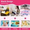AMDAILY 50Pcs Sublimation Blank Canvas Makeup Bags, Bulk Blank DIY Heat Transfer Cosmetic Makeup Bags w/Black Zipper for Bridesmaid Makeup Bag Travel Toiletry Pouch Storage, Mother's Day Craft