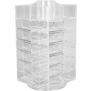 Lipstick Holder, 360 Rotating Cosmetic Lipsticks Tower Spinning Lipgloss Storage Display Holder, 53 Slots Lipsticks Organizer Clear Acrylic Cosmetic Display Case