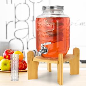 1 Gallon Drink Dispensers For Parties,Beverage Dispenser With Stand.Lemonade Dispenser,Sun Tea Jar,Iced Tea Pitcher With 18/8 Stainless Steel Spigot Leakproof And Ice Cylinder.Laundry Detergent Hold (1 GALLON DISPENSER WITH STAND)