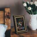 upsimples 5x7 Picture Frame with Real Glass, Ornate Vintage 5 x 7 Photo Frames for Wall Decor or Tabletop Display, Black and Gold, 2 Pack