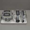 GULFLIN 2 Compartment Glass Meal Prep Containers, 6 Pack Reusable Food Storage Containers with Lids, Lunch Containers for Adults, Portion Control, Airtight, Freezer to Microwave Safe(34oz+22oz)