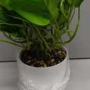Artificial Plants Faux Pothos with Plastic White Pot Artificial Potted Plant for Home Office Bedroom Indoor Outdoor Decor 1 Pack(Light Green)