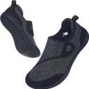 Sisttke Womens Slippers with Arch Support Slip On House Shoes Breathable Orthopedic Walking Shoes Lightweight for Indoor Outdoor,Black, 9.5, 41"