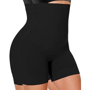 BESTENA Shapewear Shorts,High Waisted Shapewear for Women Tummy Control,Seamless Body Shaper Shorts Thigh Slimmer,Anti-Chafing Under Shorts for Smooth Tight Look Black XL